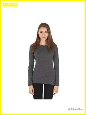 100% Merino Wool Midweight Base Layer Long Sleeve Crew Neck Pullover
